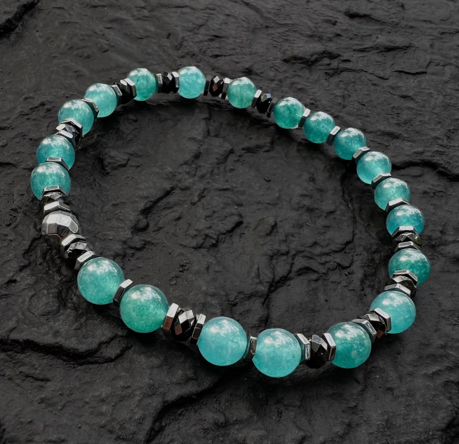 Guatemalan Blue Mountain Jade gemstone bracelet